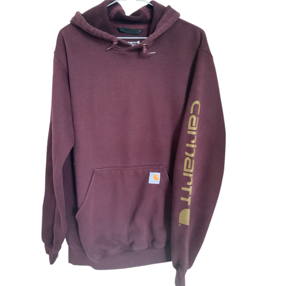 Men's Carhartt Hoodie Size S Maroon - Picture 1 of 5